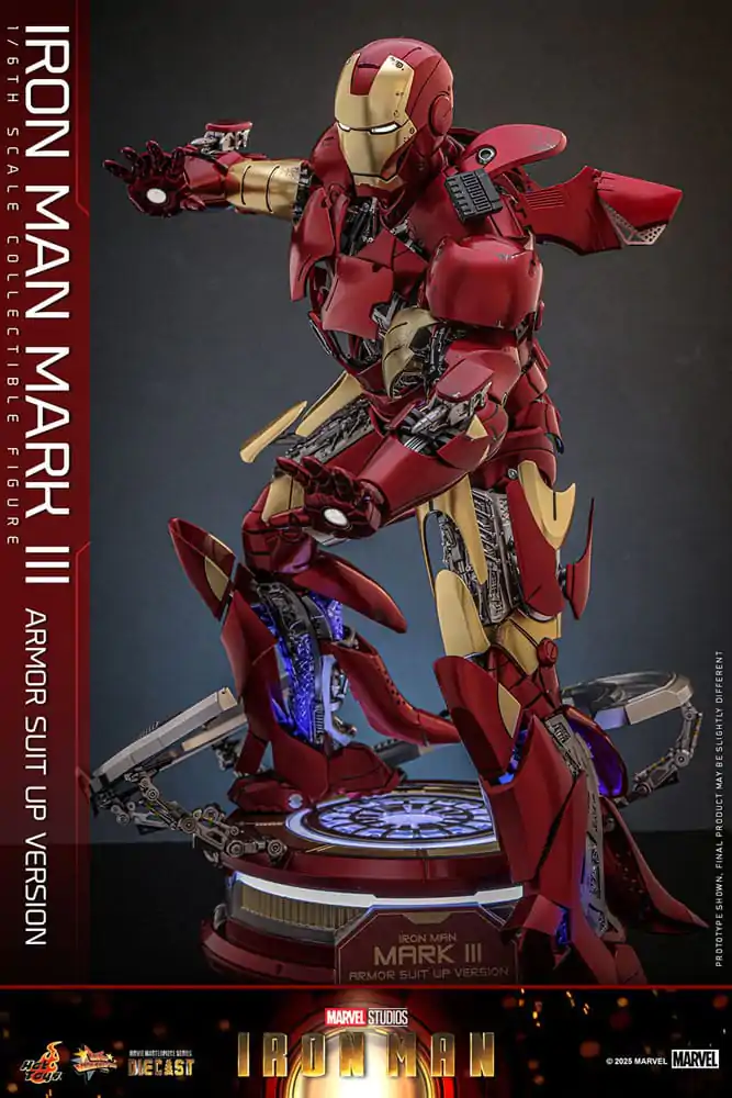 Iron Man Movie Masterpiece Diecast 1/6 Iron Man Mark III (Armor Suit Up Version) akciófigura 32 cm termékfotó