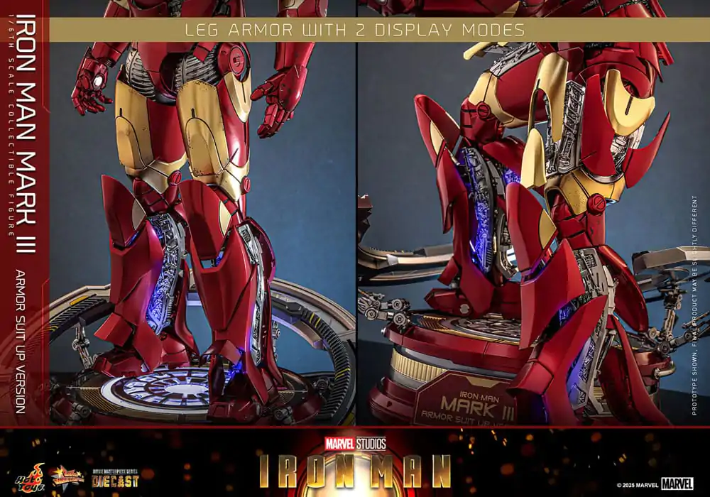 Iron Man Movie Masterpiece Diecast 1/6 Iron Man Mark III (Armor Suit Up Version) akciófigura 32 cm termékfotó