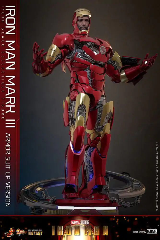Iron Man Movie Masterpiece Diecast 1/6 Iron Man Mark III (Armor Suit Up Version) akciófigura 32 cm termékfotó