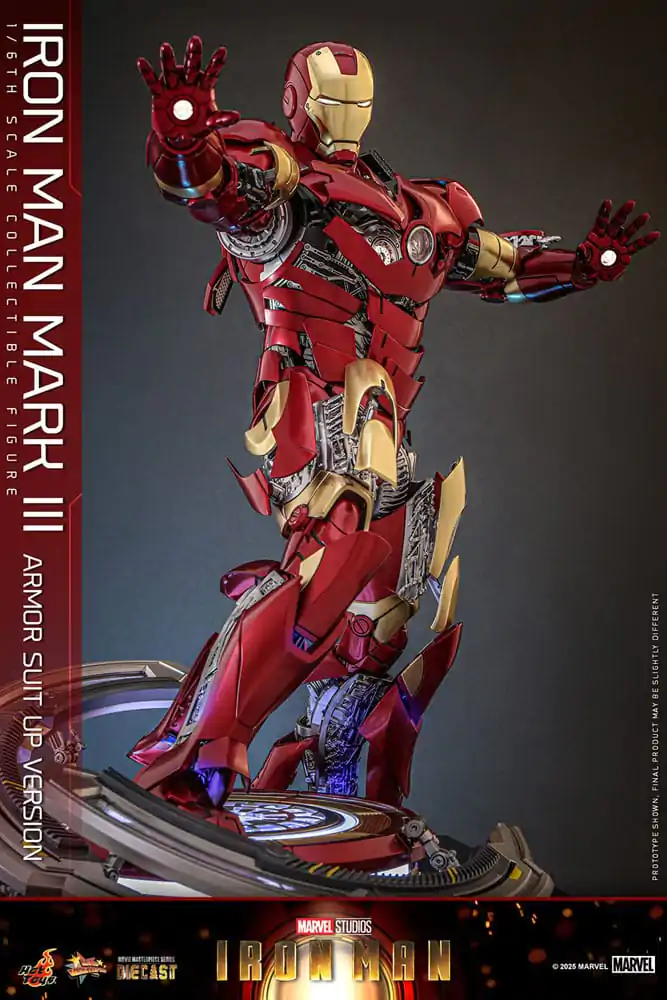 Iron Man Movie Masterpiece Diecast 1/6 Iron Man Mark III (Armor Suit Up Version) akciófigura 32 cm termékfotó