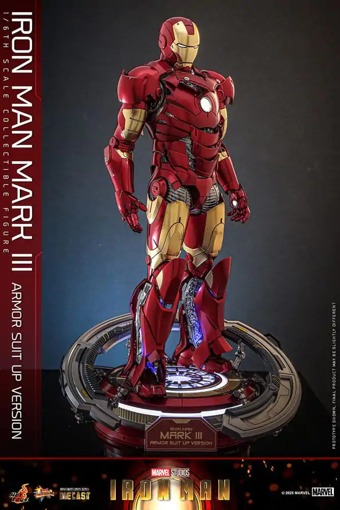 Iron Man Movie Masterpiece Diecast 1/6 Iron Man Mark III (Armor Suit Up Version) akciófigura 32 cm termékfotó