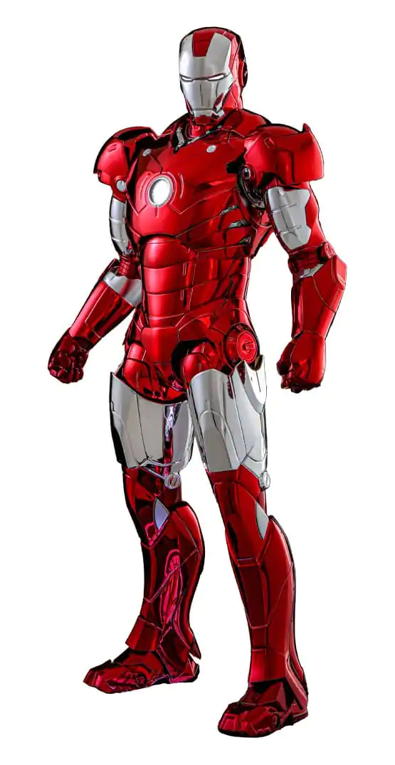 Iron Man Movie Masterpiece Diecast 1/6 Iron Man Mark III (Red &amp; Chrome Version) Hot Toys Exkluzív akciófigura 32 cm termékfotó