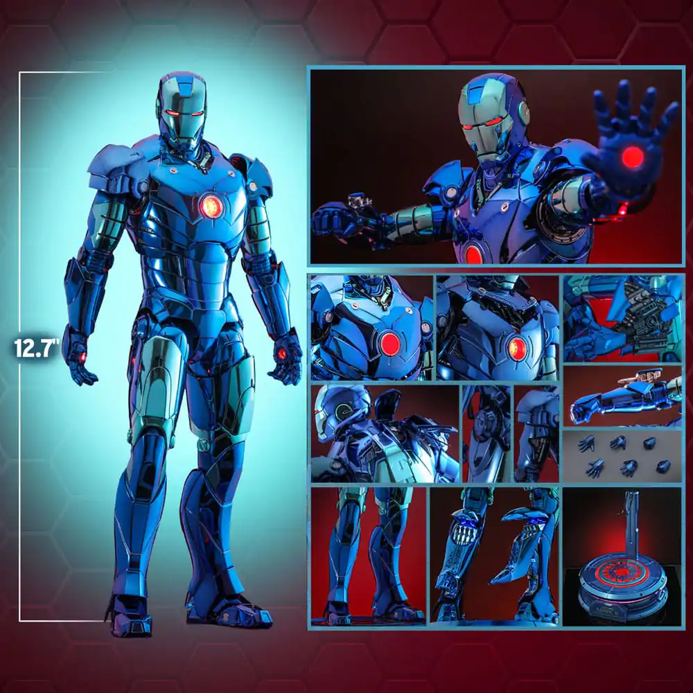 Iron Man Movie Masterpiece Diecast 1/6 Iron Man Mark III (Stealth Mode Ver.) 2.0 Hot Toys Exkluzív akciófigura 33 cm termékfotó