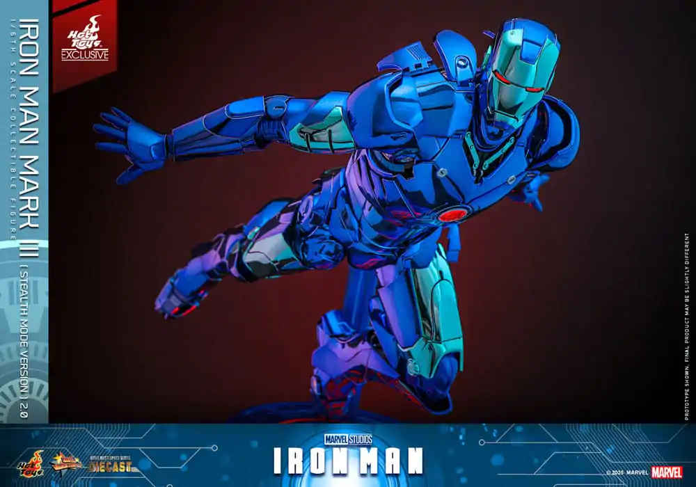 Iron Man Movie Masterpiece Diecast 1/6 Iron Man Mark III (Stealth Mode Ver.) 2.0 Hot Toys Exkluzív akciófigura 33 cm termékfotó