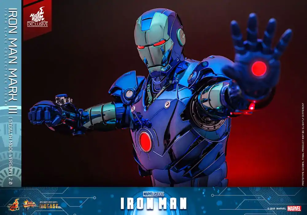 Iron Man Movie Masterpiece Diecast 1/6 Iron Man Mark III (Stealth Mode Ver.) 2.0 Hot Toys Exkluzív akciófigura 33 cm termékfotó