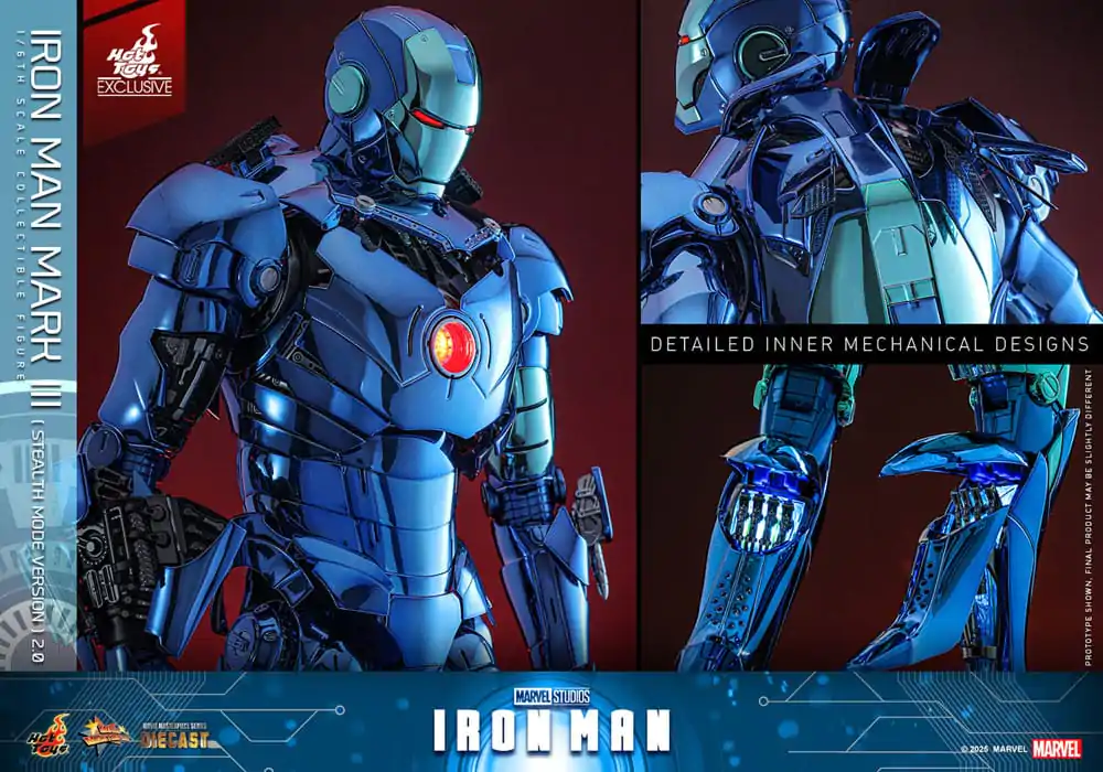 Iron Man Movie Masterpiece Diecast 1/6 Iron Man Mark III (Stealth Mode Ver.) 2.0 Hot Toys Exkluzív akciófigura 33 cm termékfotó