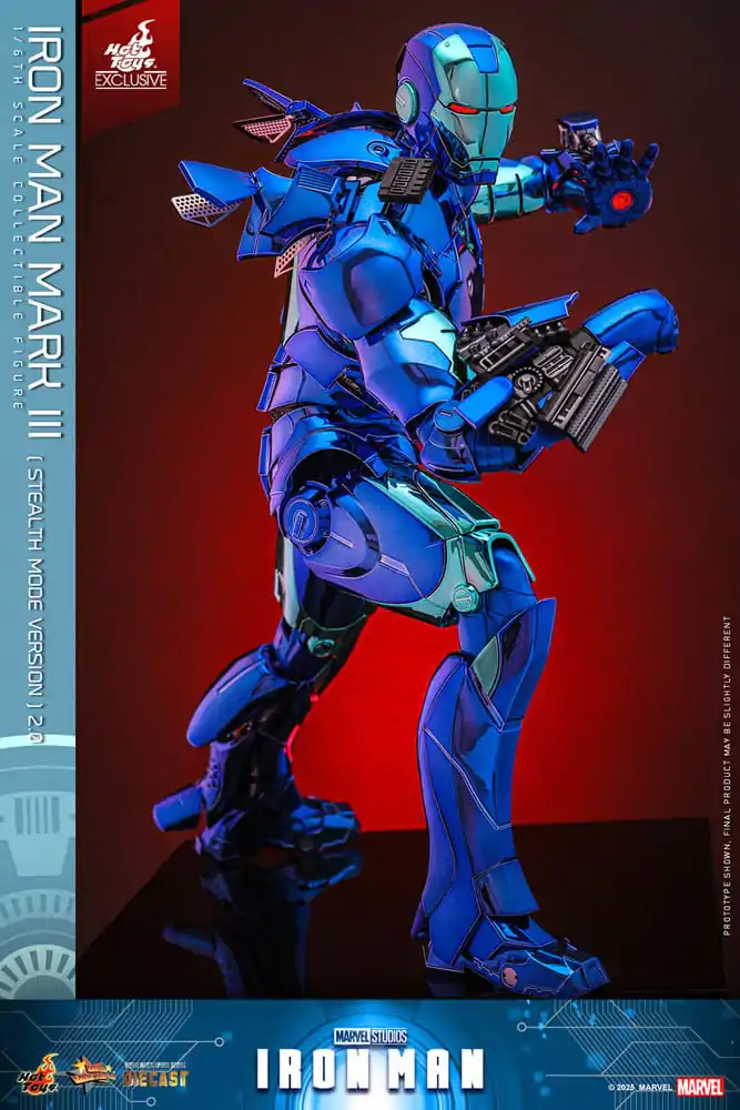 Iron Man Movie Masterpiece Diecast 1/6 Iron Man Mark III (Stealth Mode Ver.) 2.0 Hot Toys Exkluzív akciófigura 33 cm termékfotó