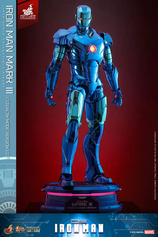 Iron Man Movie Masterpiece Diecast 1/6 Iron Man Mark III (Stealth Mode Ver.) 2.0 Hot Toys Exkluzív akciófigura 33 cm termékfotó