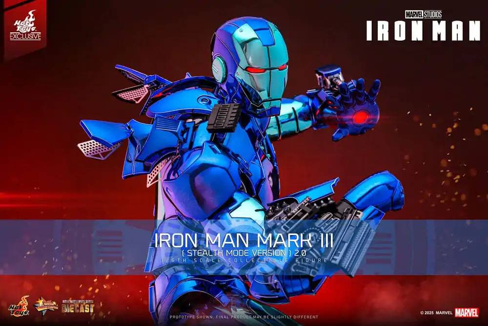 Iron Man Movie Masterpiece Diecast 1/6 Iron Man Mark III (Stealth Mode Ver.) 2.0 Hot Toys Exkluzív akciófigura 33 cm termékfotó