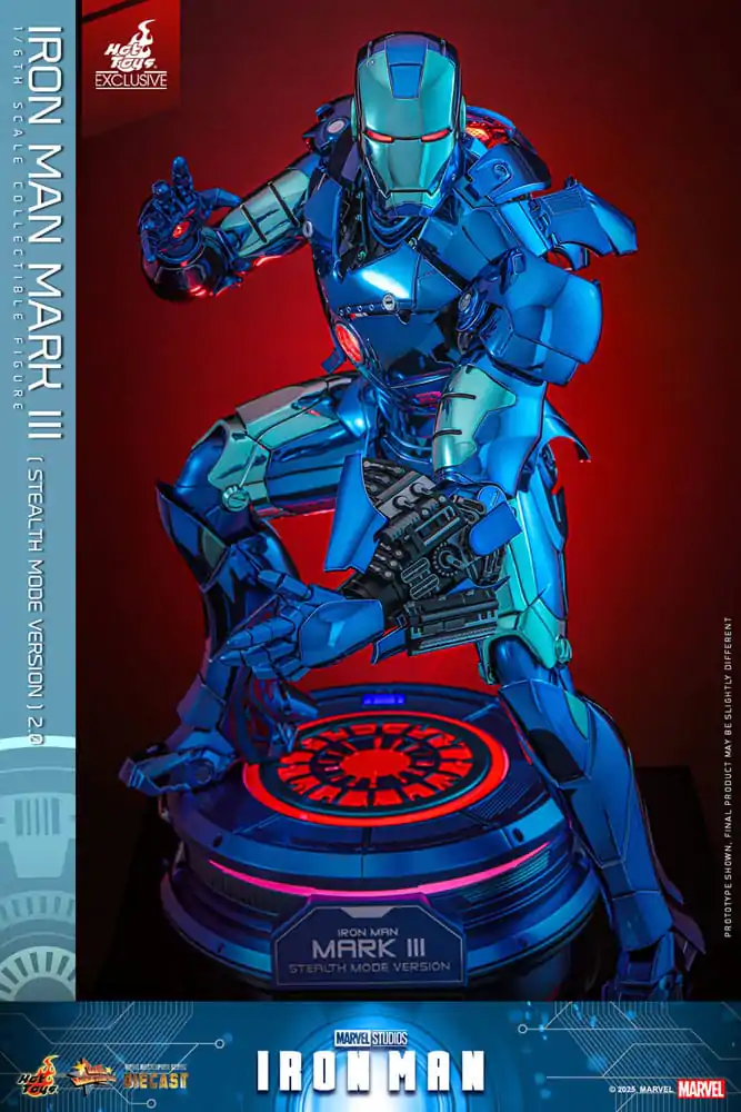 Iron Man Movie Masterpiece Diecast 1/6 Iron Man Mark III (Stealth Mode Ver.) 2.0 Hot Toys Exkluzív akciófigura 33 cm termékfotó