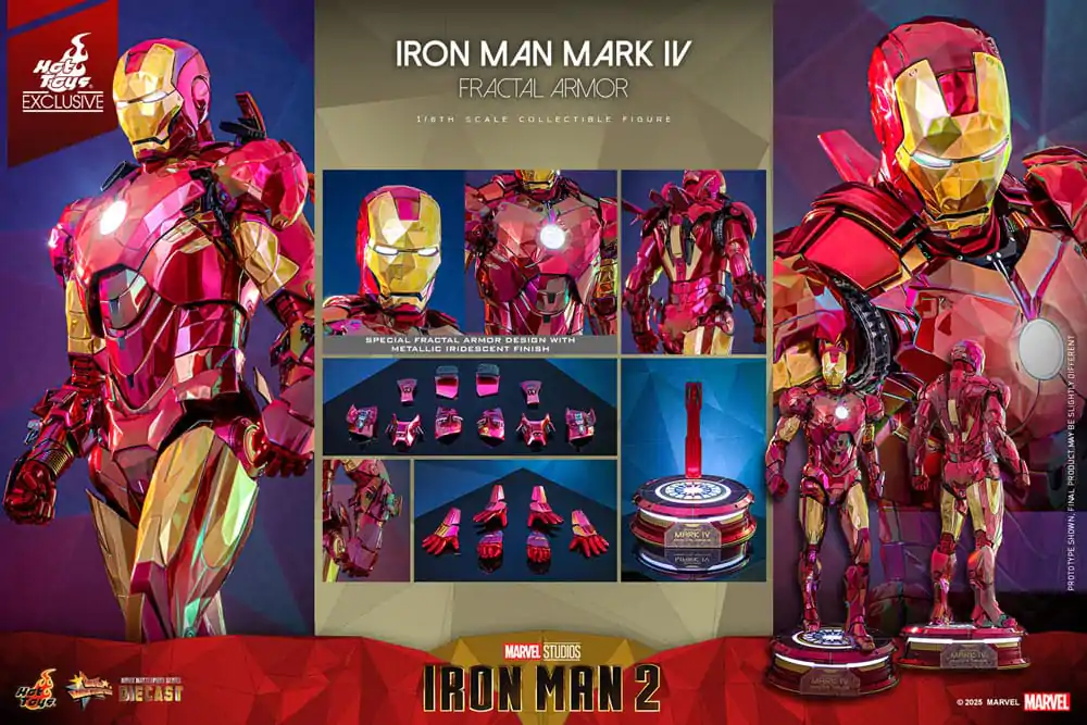 Iron Man Movie Masterpiece Diecast 1/6 Iron Man Mark VI (Fractal Armor) Hot Toys Exkluzív akciófigura 33 cm termékfotó