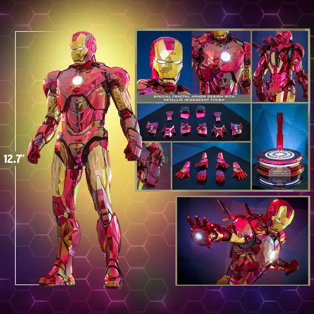 Iron Man Movie Masterpiece Diecast 1/6 Iron Man Mark VI (Fractal Armor) Hot Toys Exkluzív akciófigura 33 cm termékfotó