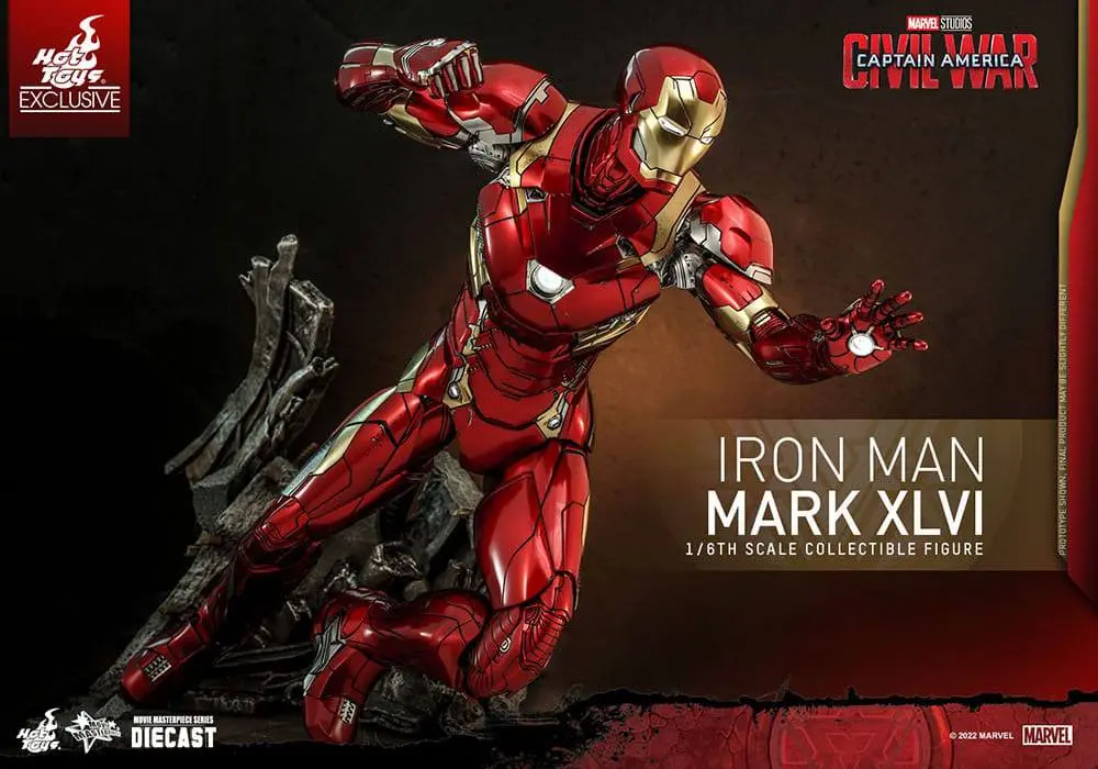 Iron Man Movie Masterpiece Diecast 1/6 Iron Man Mark XLVI akciófigura 32 cm termékfotó