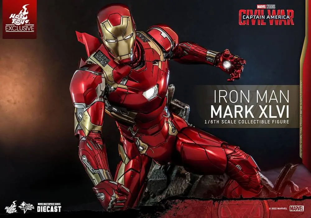 Iron Man Movie Masterpiece Diecast 1/6 Iron Man Mark XLVI akciófigura 32 cm termékfotó