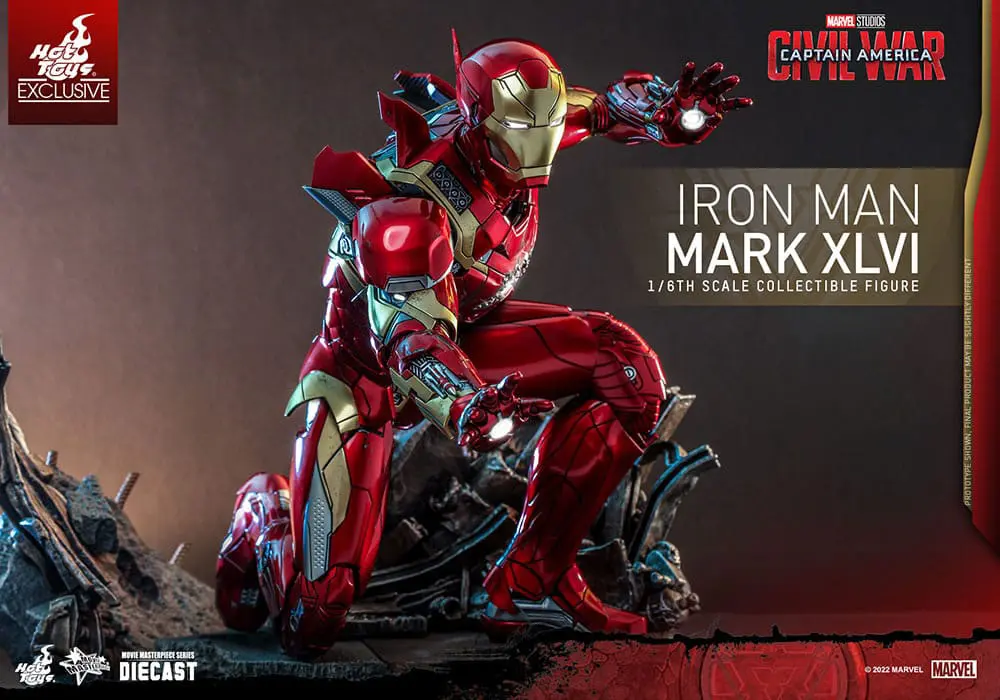 Iron Man Movie Masterpiece Diecast 1/6 Iron Man Mark XLVI akciófigura 32 cm termékfotó