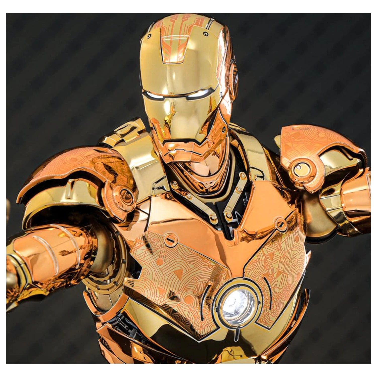 Iron Man Movie Masterpiece Diecast akciófigura 1/6 Iron Man Mark III (Golden & Copper Gold Version) Hot Toys Exkluzív 33 cm termékfotó
