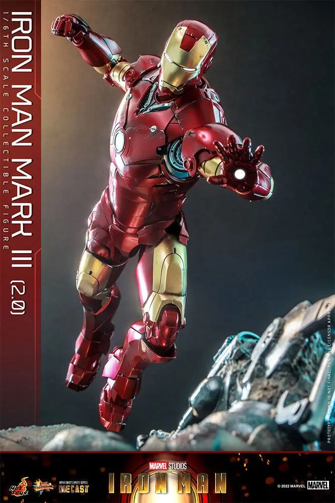 Iron Man Movie Masterpiece Series Diecast 1/6 Iron Man Mark III (2.0) akciófigura 32 cm termékfotó