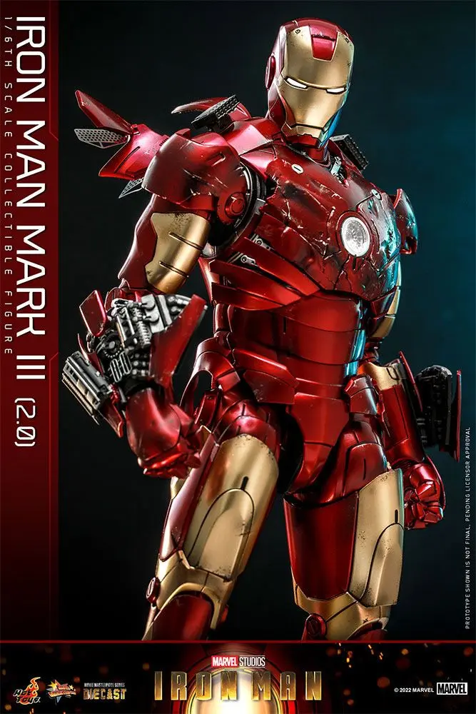 Iron Man Movie Masterpiece Series Diecast 1/6 Iron Man Mark III (2.0) akciófigura 32 cm termékfotó
