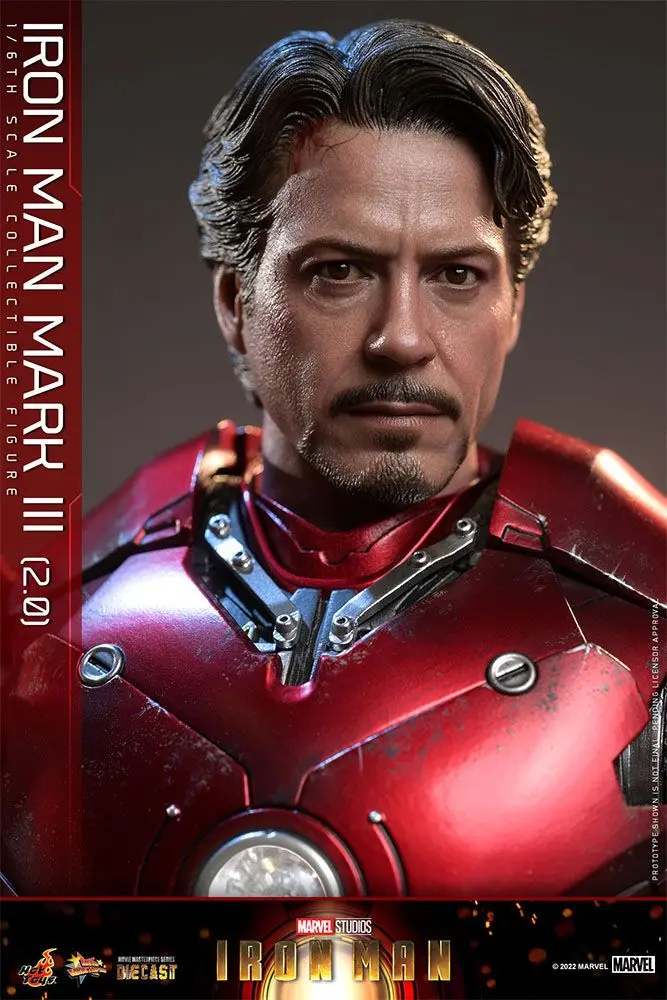 Iron Man Movie Masterpiece Series Diecast 1/6 Iron Man Mark III (2.0) akciófigura 32 cm termékfotó