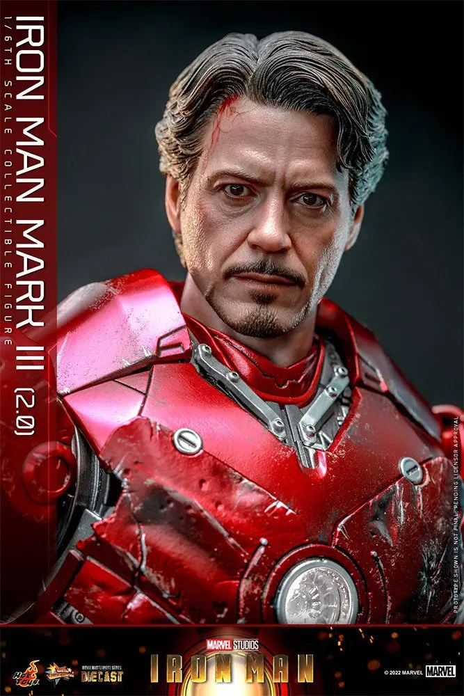 Iron Man Movie Masterpiece Series Diecast 1/6 Iron Man Mark III (2.0) akciófigura 32 cm termékfotó