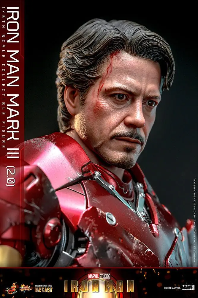 Iron Man Movie Masterpiece Series Diecast 1/6 Iron Man Mark III (2.0) akciófigura 32 cm termékfotó