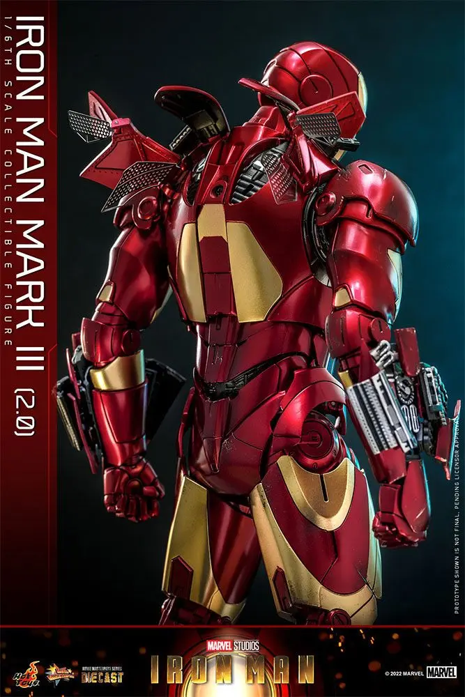 Iron Man Movie Masterpiece Series Diecast 1/6 Iron Man Mark III (2.0) akciófigura 32 cm termékfotó