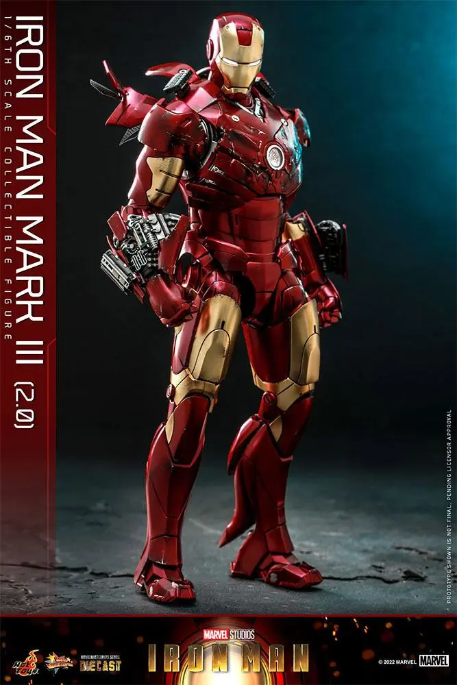 Iron Man Movie Masterpiece Series Diecast 1/6 Iron Man Mark III (2.0) akciófigura 32 cm termékfotó