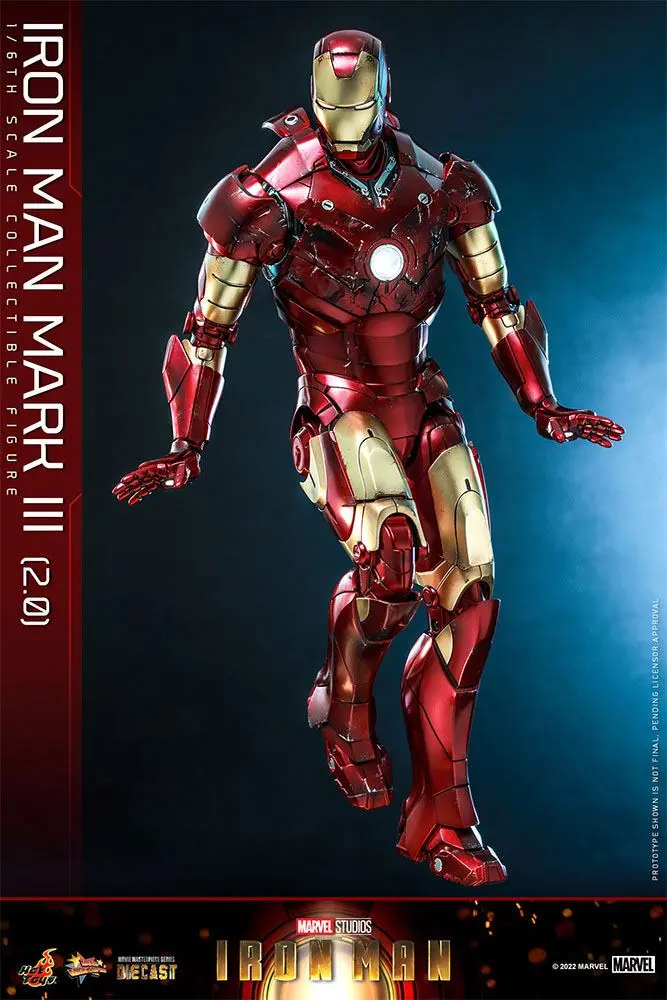 Iron Man Movie Masterpiece Series Diecast 1/6 Iron Man Mark III (2.0) akciófigura 32 cm termékfotó