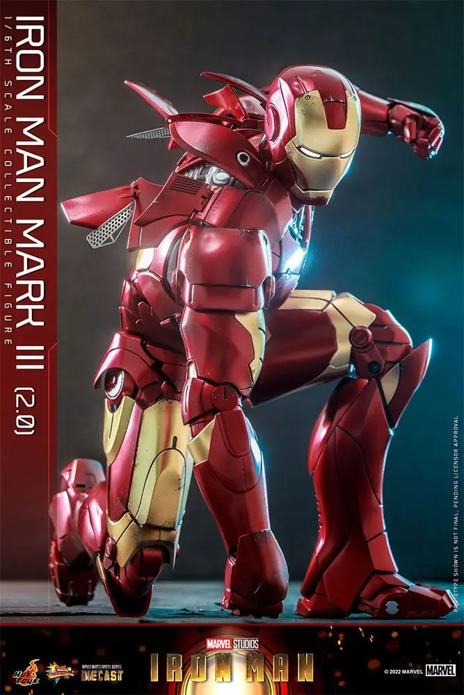 Iron Man Movie Masterpiece Series Diecast 1/6 Iron Man Mark III (2.0) akciófigura 32 cm termékfotó