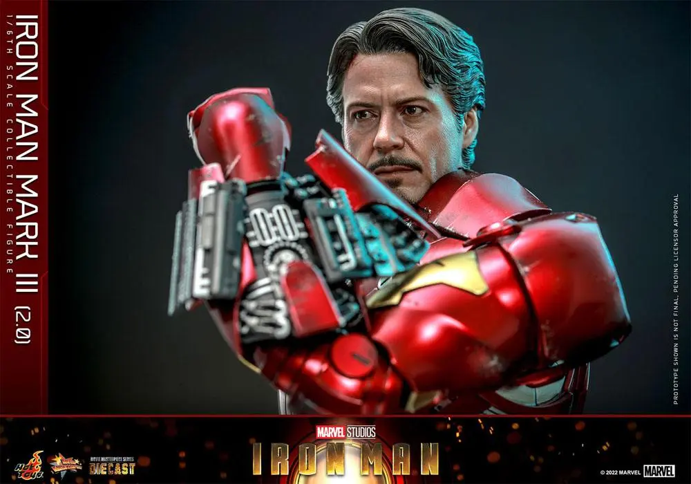 Iron Man Movie Masterpiece Series Diecast 1/6 Iron Man Mark III (2.0) akciófigura 32 cm termékfotó