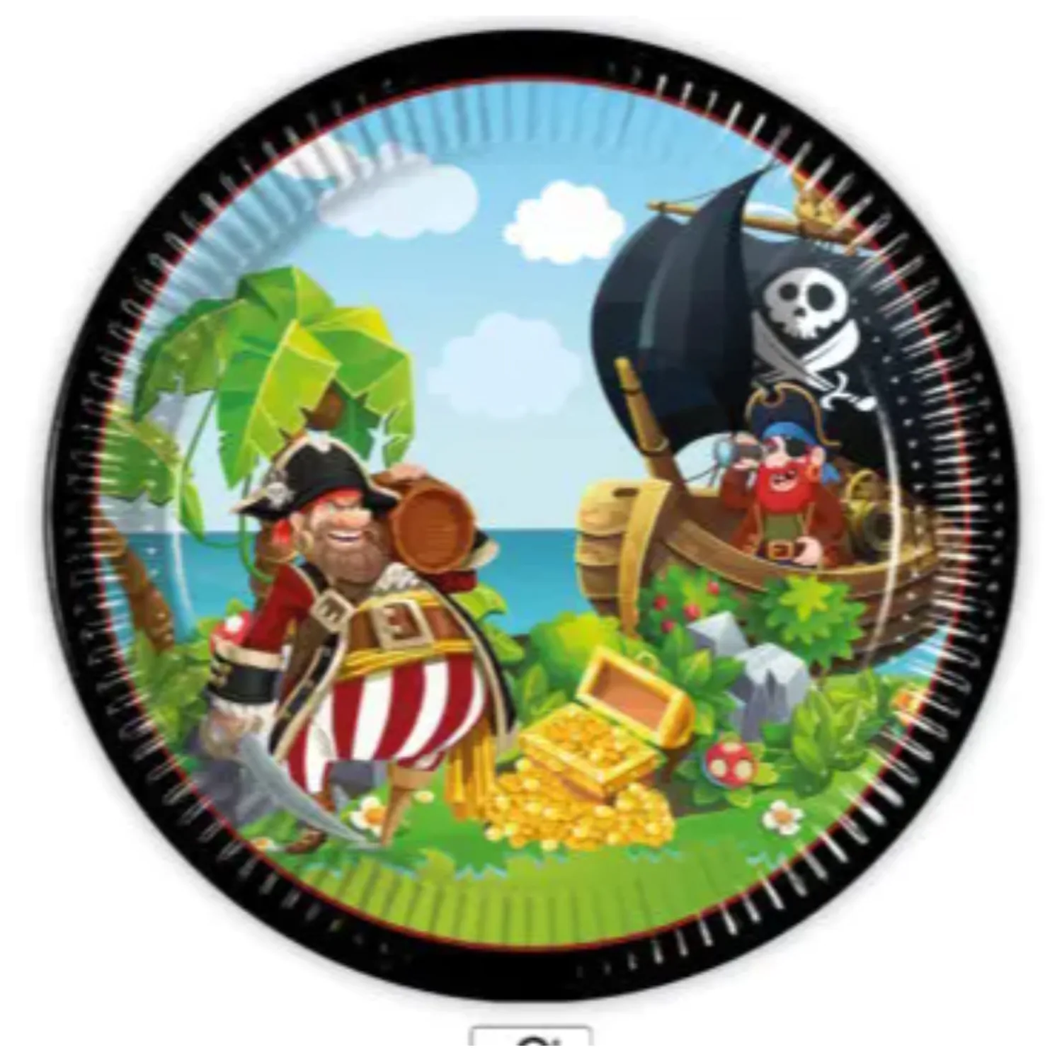 Island Pirates, Kalóz papírtányér 8 db-os 23 cm FSC termékfotó