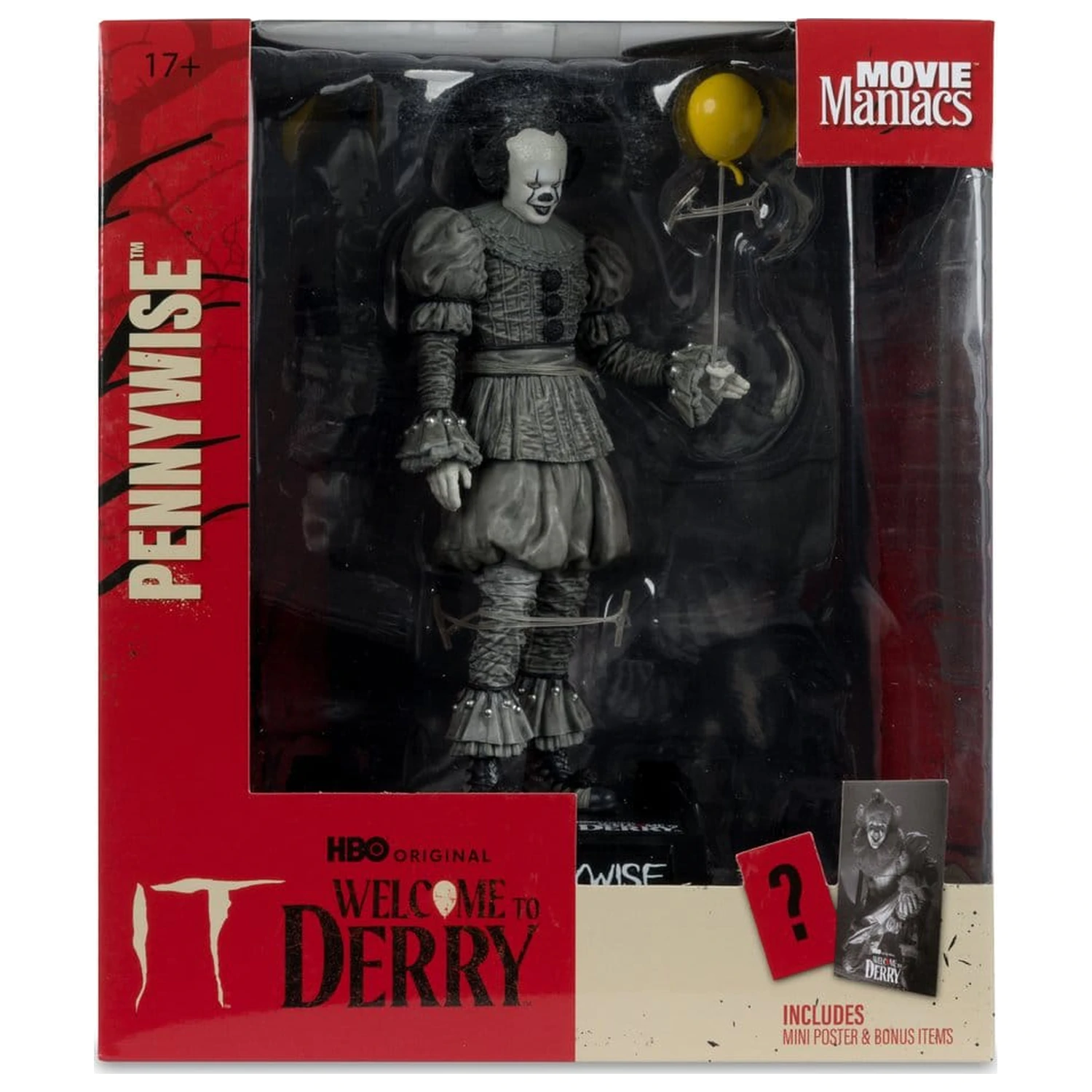 It Welcome to Derry Movie Maniacs figura Pennywise (Black & White) 16 cm termékfotó