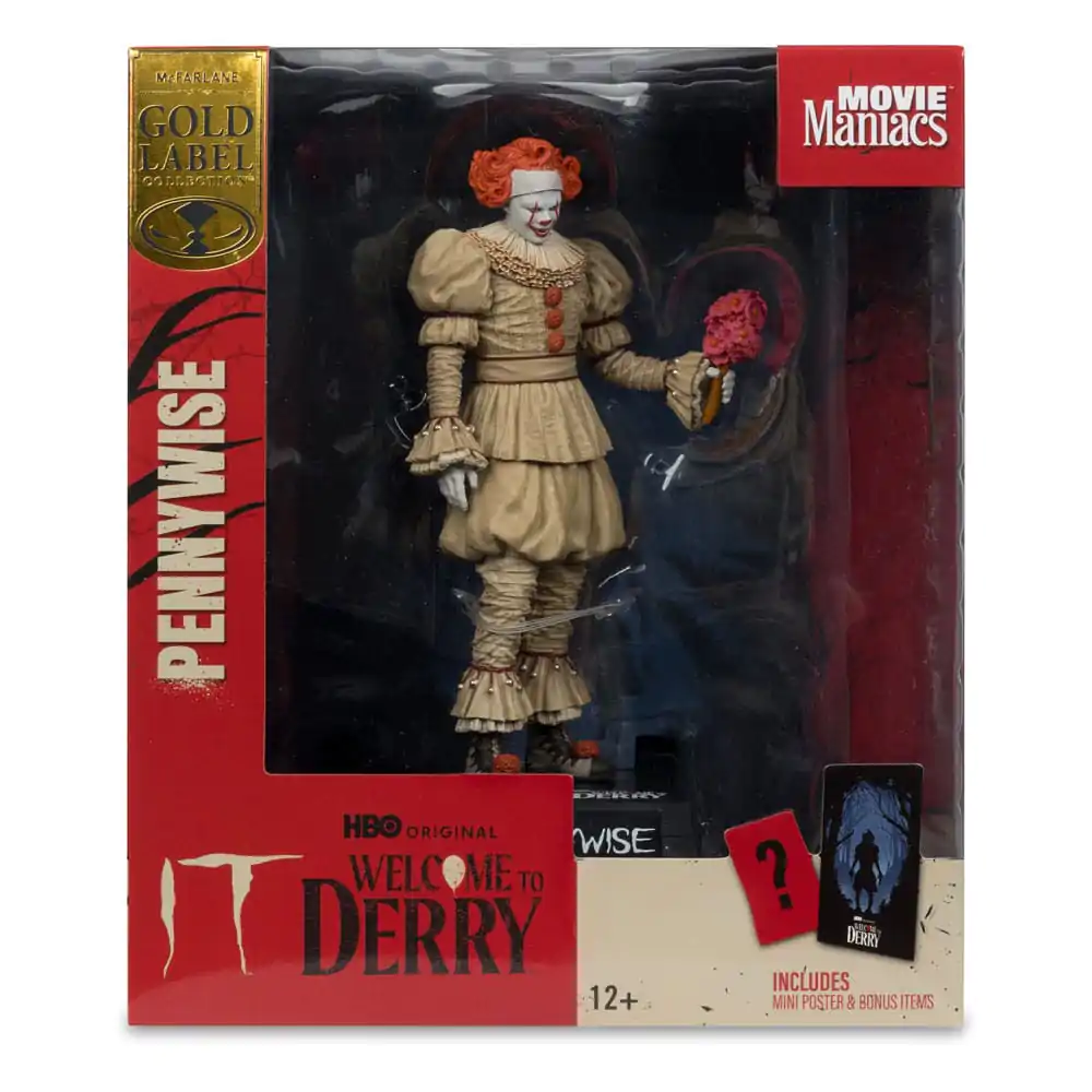It: Welcome to Derry Movie Maniacs Pennywise (Flashback) (Gold Label) PVC szobor figura 16 cm termékfotó