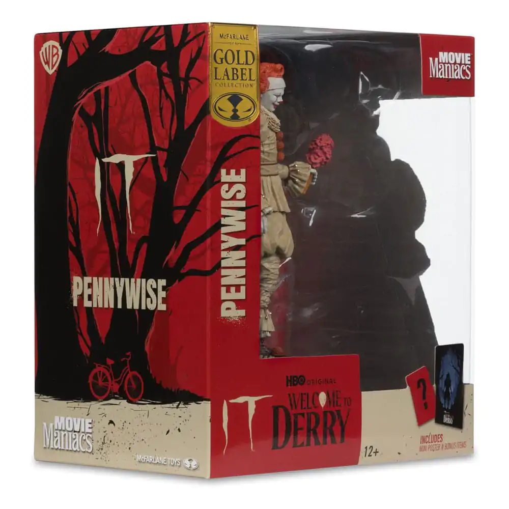 It: Welcome to Derry Movie Maniacs Pennywise (Flashback) (Gold Label) PVC szobor figura 16 cm termékfotó