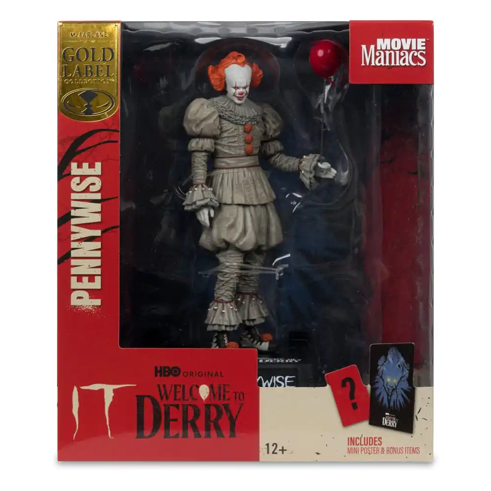 It: Welcome to Derry Movie Maniacs Pennywise (Gold Label) PVC szobor figura 16 cm termékfotó