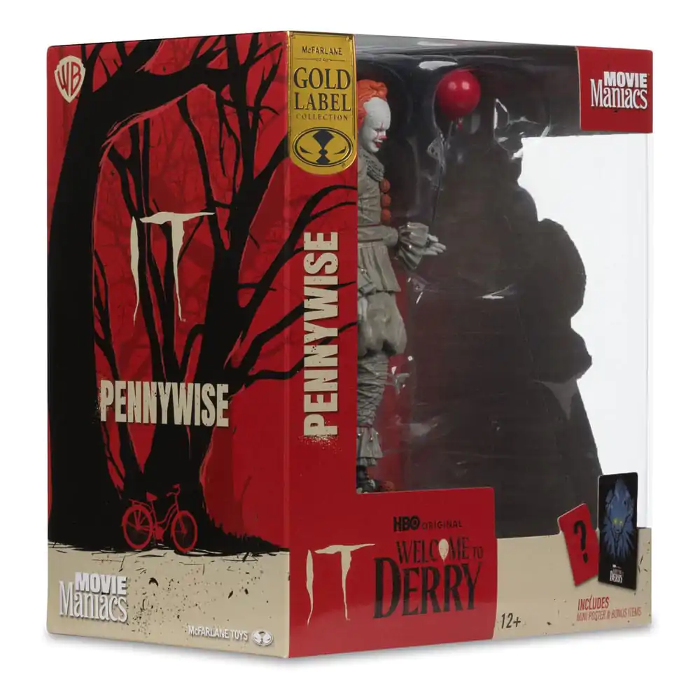 It: Welcome to Derry Movie Maniacs Pennywise (Gold Label) PVC szobor figura 16 cm termékfotó