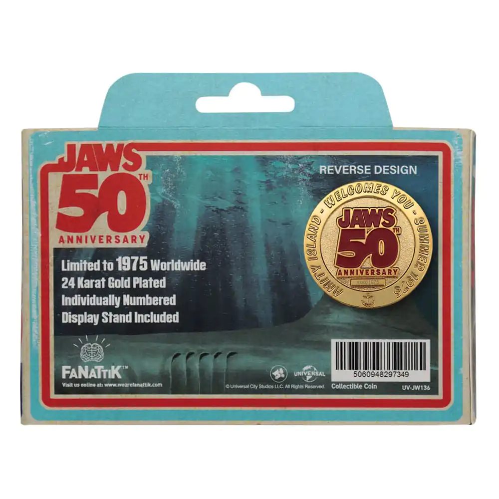 Jaws 50th Anniversary Gyűjthető érme 24k aranyozott Limitált kiadás termékfotó
