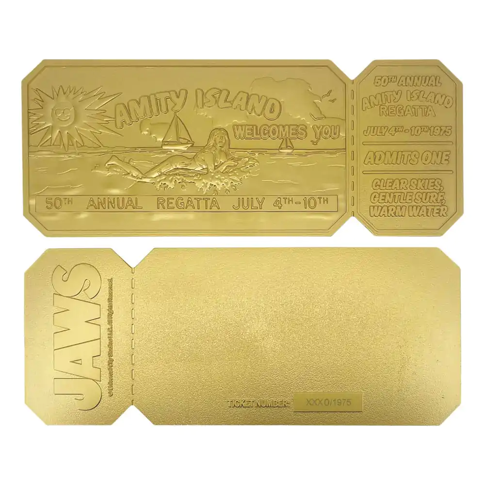 Jaws Replica 1/1 50th Anniversary Regatta Ticket 24k aranyozott termékfotó