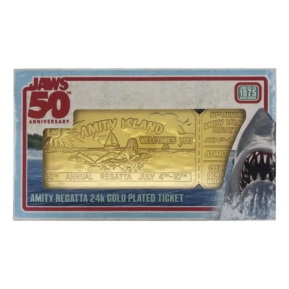 Jaws Replica 1/1 50th Anniversary Regatta Ticket 24k aranyozott termékfotó