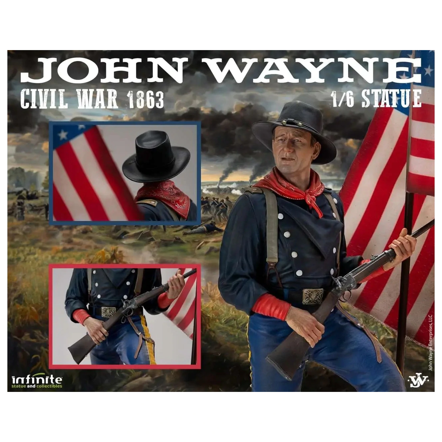 John Wayne Civil War 1863 szobor figura 1/6 48cm termékfotó