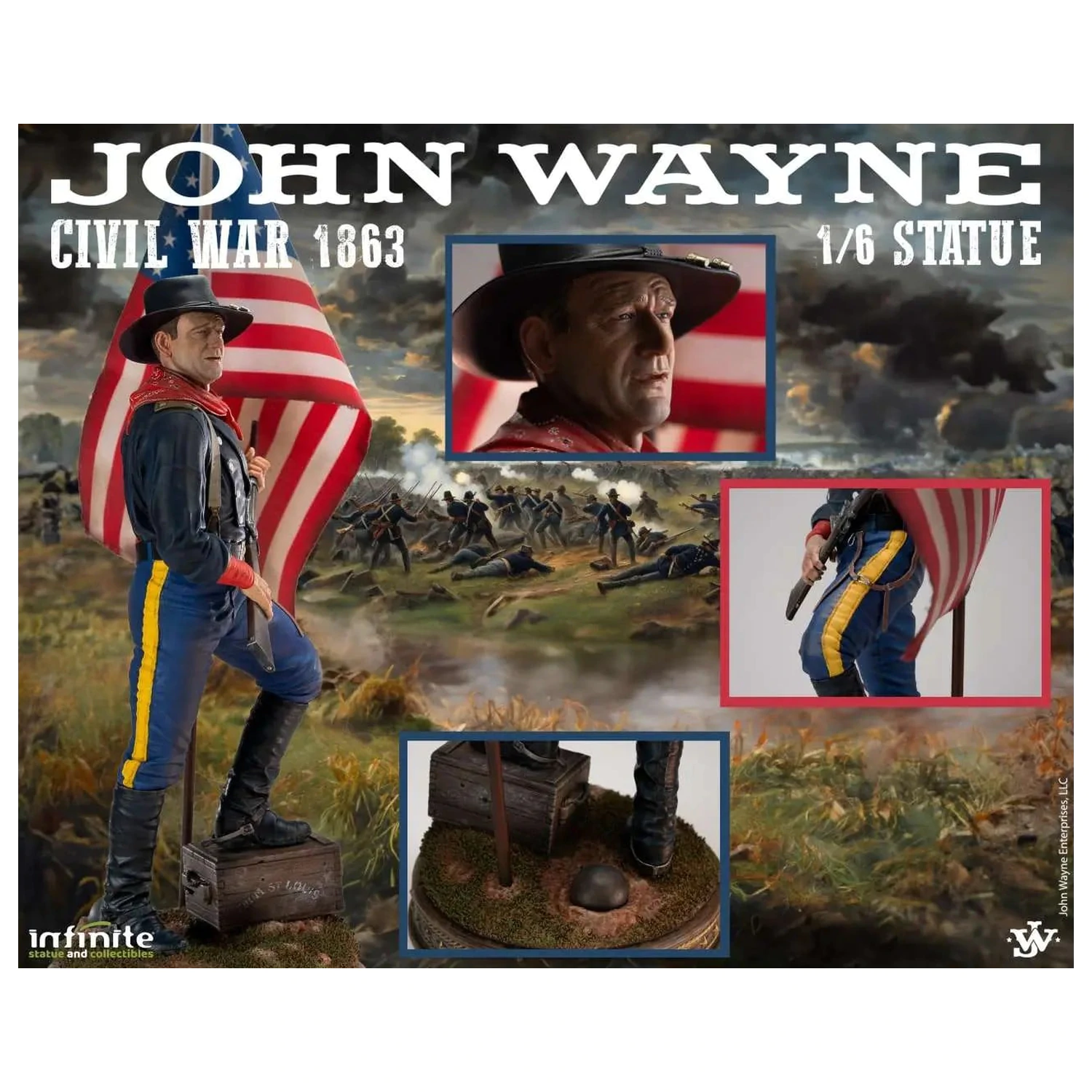 John Wayne Civil War 1863 szobor figura 1/6 48cm termékfotó