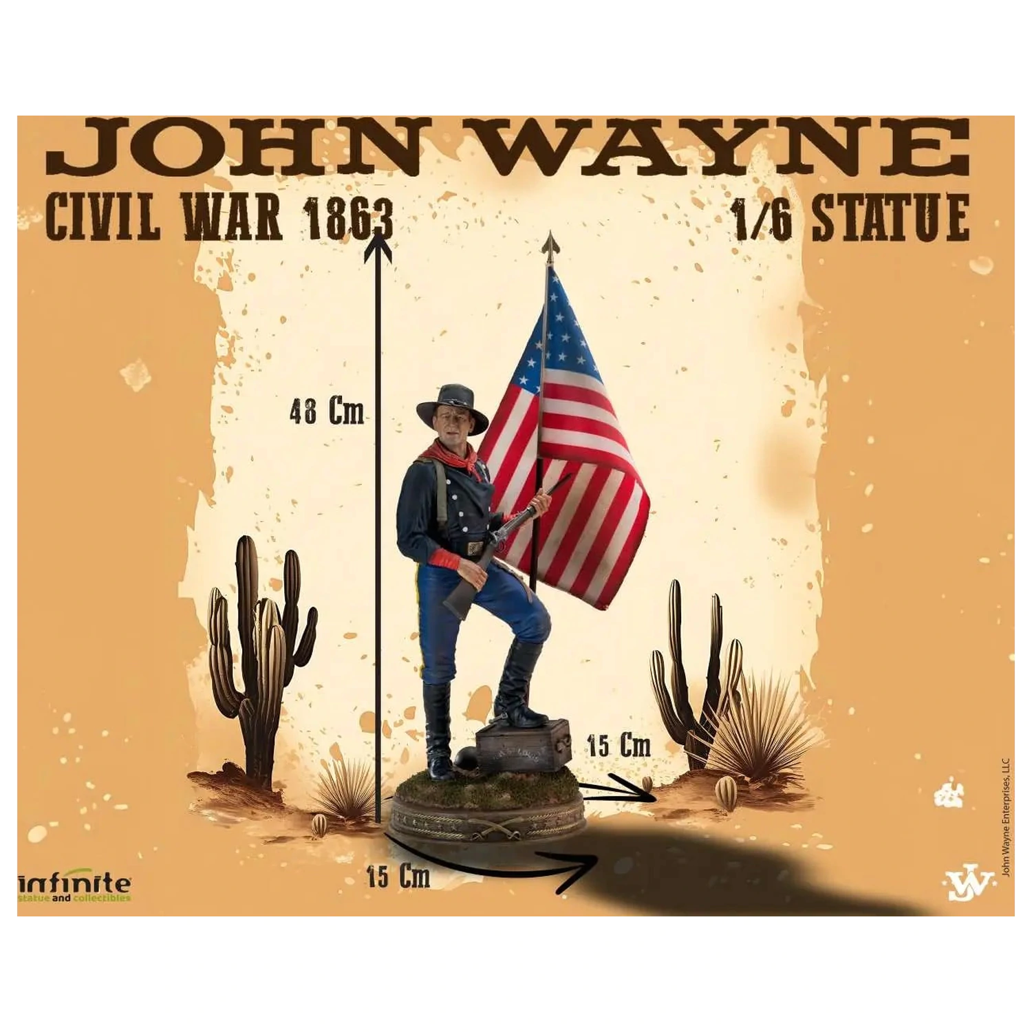 John Wayne Civil War 1863 szobor figura 1/6 48cm termékfotó
