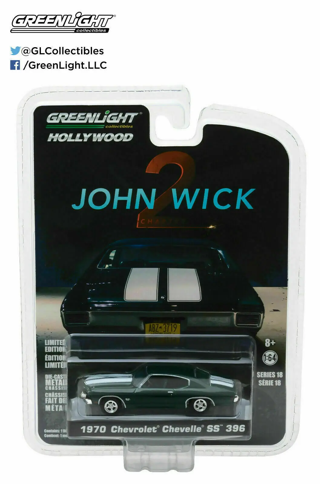 John Wick: Chapter 2 Diecast Model 1/64 1970 Chevrolet Chevelle SS 396 termékfotó