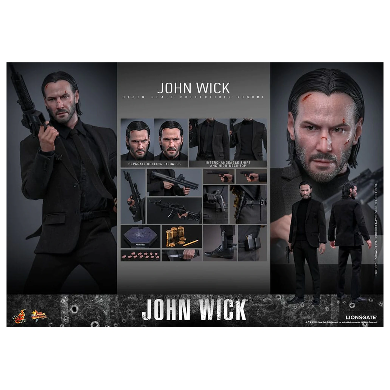John Wick Movie Masterpiece akciófigura 1/6 John Wick 31 cm termékfotó