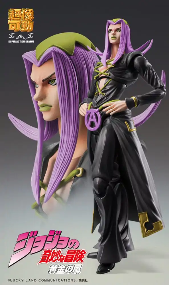 JoJo&#039;s Bizarre Adventure Part 5 Super Action akciófigura Chozokado Leone Abbacchio Black Ver. 16 cm termékfotó