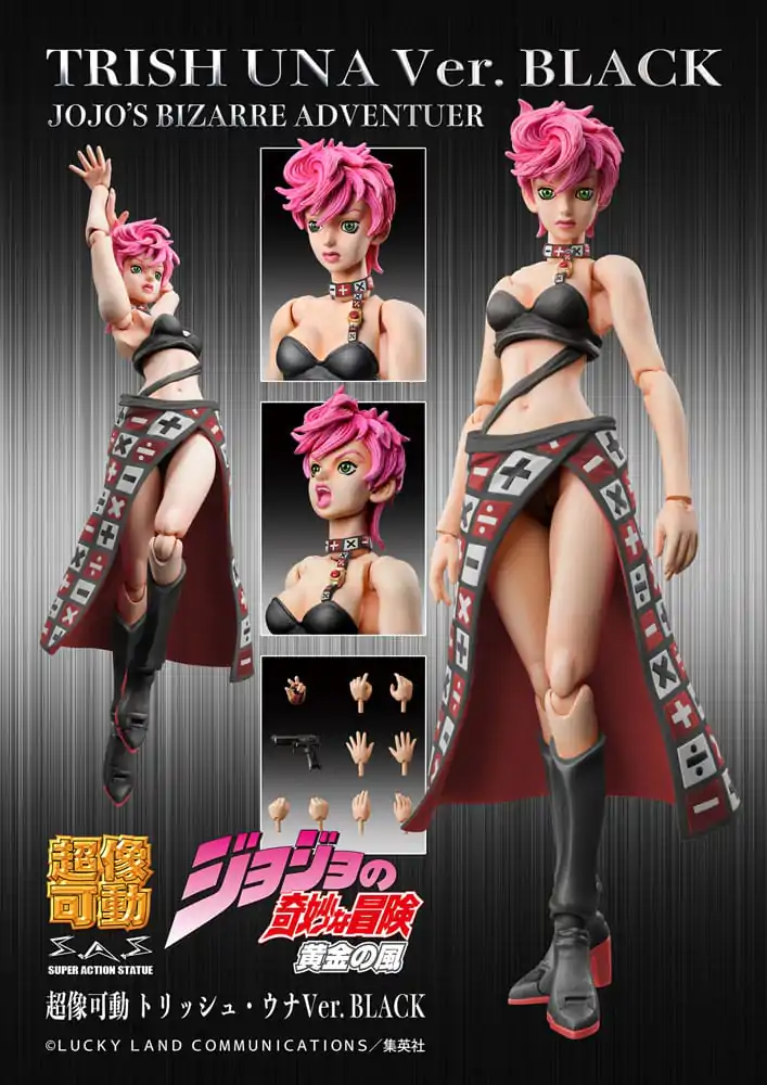 JoJo&#039;s Bizarre Adventure Part 5 Super Action akciófigura Chozokado Trish Una Black Ver. 15 cm termékfotó