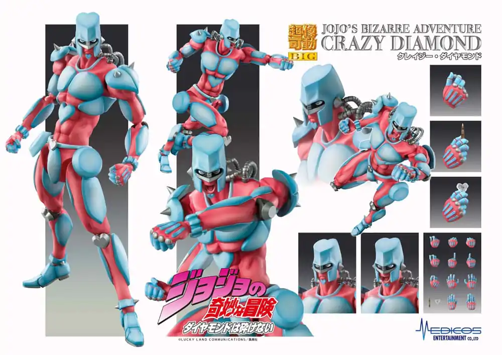 JoJo's Bizarre Adventure Part4 Super Action Chozokado Big (Crazy Diamond) akciófigura 22 cm termékfotó