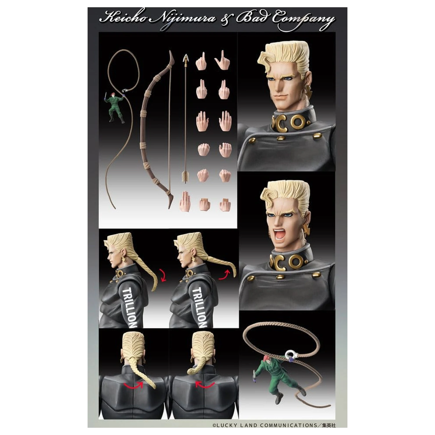 JoJo's Bizarre Adventure: Diamond Is Unbreakable akciófigura Chozokado Keicho Nijimura & Bad Company 17 cm termékfotó