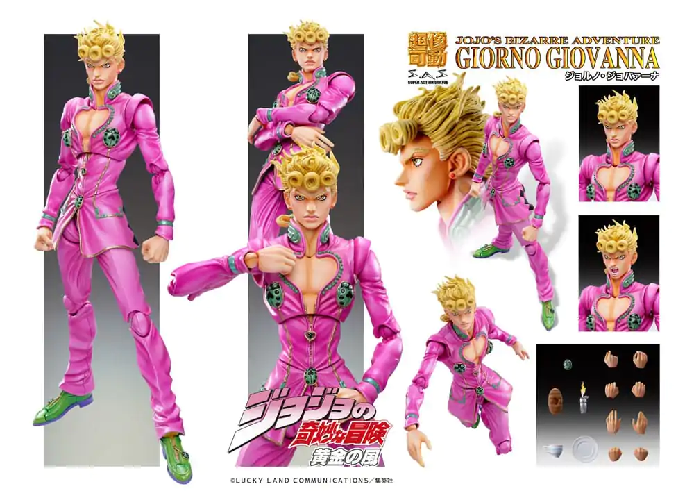 JoJo's Bizarre Adventure Part 5: Golden Wind Action Figure Chozokado Giorno Giovanna (3rd-run) 15 cm termékfotó