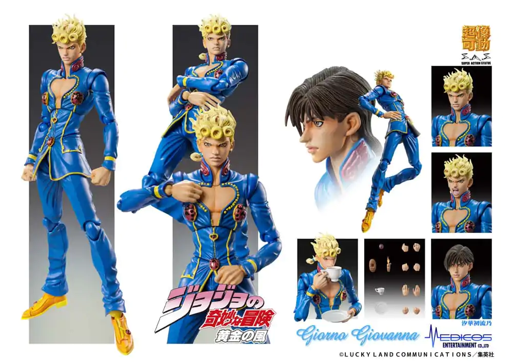 JoJo's Bizarre Adventure Part 5: Golden Wind Chozokado Giorno Giovanna Second akciófigura 15 cm termékfotó